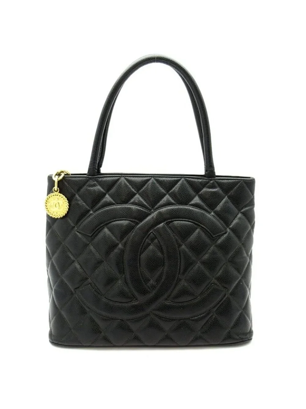 Chanel Reissue Tote Caviar Leather Handbag Black